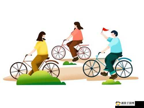 一前一后三人共骑自行：别样骑行风景线