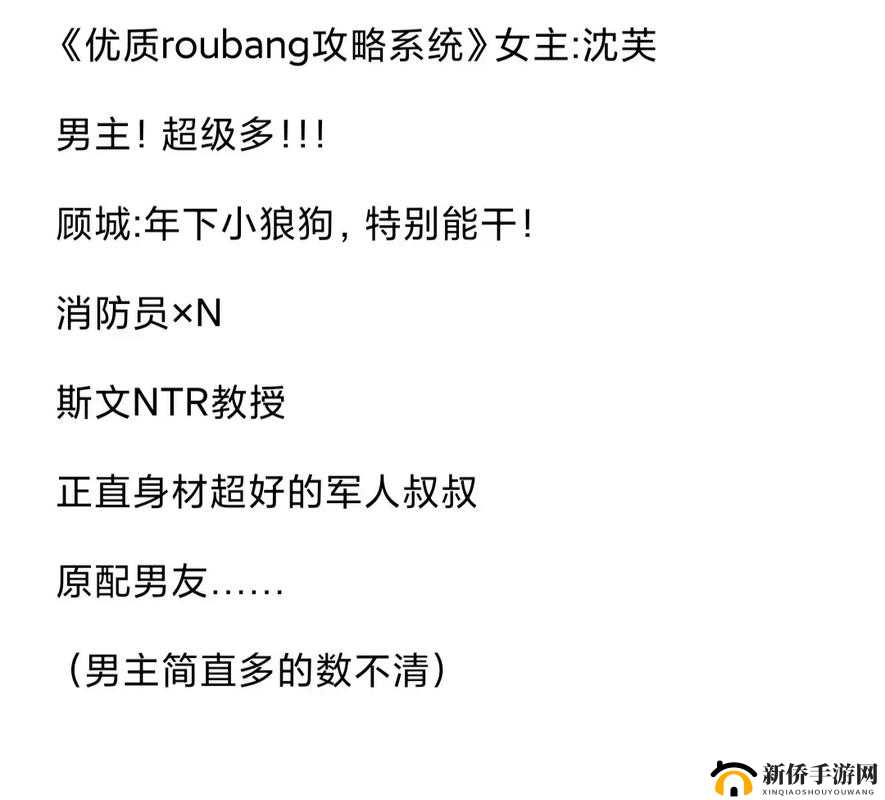 优质 RB 攻略系统游戏-沈芙之精彩冒险与挑战之旅